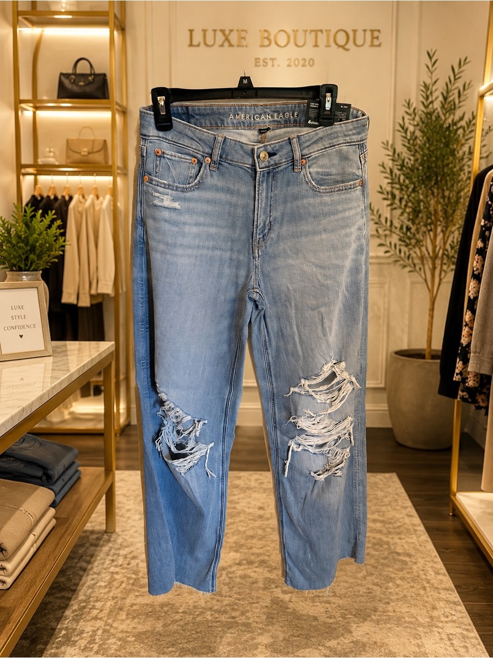 American Eagle Dreamy Drape Baggy Wide Leg Jeans Women’s Size 4 Regular NWT